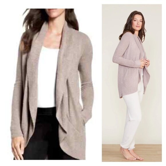 BAREFOOT DREAMS CozyChic Lite Circle Cardigan Lounge Boho size L - Picture 13 of 13